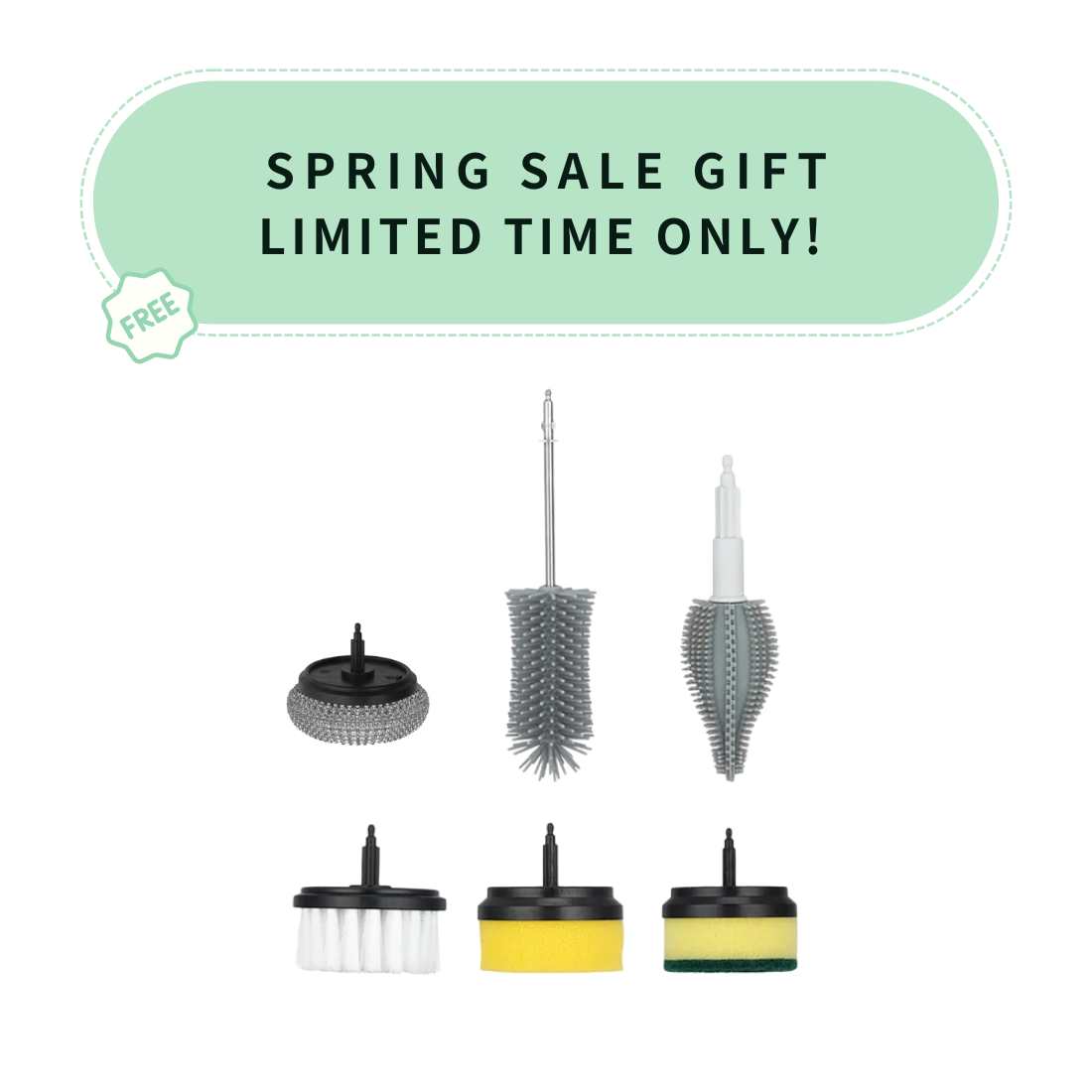 Spring Gifts Limited Time Only! Six replacement brush heads for the Clarene Revolve Electric Brush.